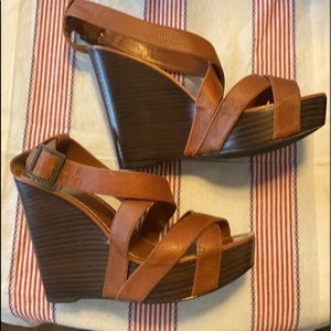 Ralph Lauren Leather Wedges Size 8.5